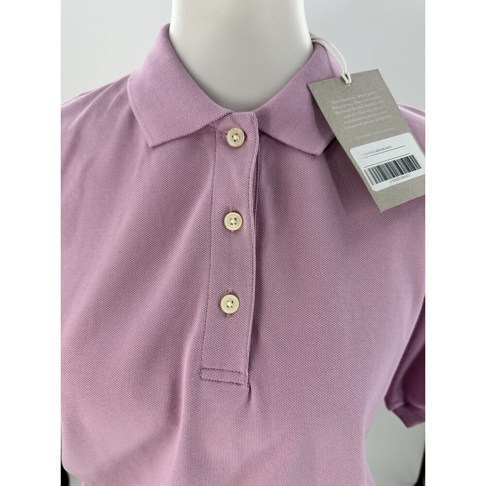 Everlane Women’s Organic Cotton Polo Shirt Pink Short Sleeve Pullover Top Sz S - Picture 3 of 9
